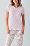 Women's Modal Floral Patterned Short Sleeve Pajama Set - 3
