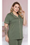 Buttoned Women's Plus Size Oversized Pajama Set - 4