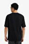 100% Cotton Boxy Fit Black Men's T-Shirt F8120Ax/Bk81 - 5