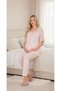 New Season Powder Short Sleeve Stylish Scallop Linen Detailed Design Maternity Pajama Set - 8