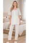 New Season Ecru Short Sleeve Stylish Scallop Linen Detailed Design Maternity Pajama Set - 6