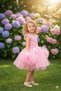 Pompom Glitter Children's Evening Dress Aby250