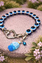 Evil Eye Beaded Stone Dog Collar with Evil Eye Beads - 2