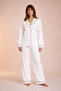 Shirt Collar Ecru Pajama Set