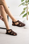 Laros Women's Lux Suede Buckle Detailed Sandals