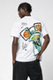 Abstract Frog Back Print Oversize White T-Shirt 100% Cotton