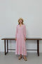 Women's Candy Pink Bohemian Style Muslin Fabric Comfortable Fit Lined Long Stylish Holiday Dress - 5