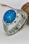 Steel Cord, Waterproof, with Calendar, Silver Color Cord, Colorful Glass Men's Wristwatch - 3