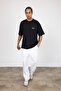 تي شيرت رجالي أسود مطبوع من الخلف بمقاس كبير LS-36087 - 2