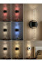 مصباح حائط LED بتصميم عصري من Bubbleflux مقاس 31 سم - مصباح حائط - فضي - كهربائي - يتم التحكم فيه عن طريق RGB - 4