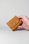 Women's Card Holder Patterned Genuine Leather Small Wallet with Cash Compartment (10X9 cm) Light Tan - 2