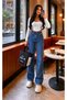 Christina 90's Women's Medium Blue Super High Waist Loose Lycra Loose Leg Denim Jeans - 7