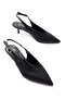 Black Satin Kitten Heel Shoes