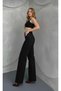Carla Lycra Women's Black Super High Waist Loose Leg Denim Loose Palazzo Trousers - 8