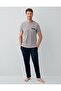 Men's Cotton Gray Short Sleeve, Long Pants/Short Shorts 3-Piece Boxed Pajama Set - 4