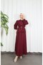 Beli Pensli Sleeveless Detailed Skirted Double Set Burgundy Hnt85861 - 4
