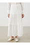 Textured Folded Muslin Skirt with Elastic Waist - 2