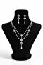 Women's Necklace Silver Color Model Daisy Waterway Zircon Stone Necklace Earring Set