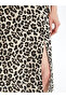 Leopard Print Skirt with Elastic Waist - 3