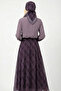 Asymmetrical Cut Comfortable Fit Maxi Plaid Patterned Chiffon Elastic Waist Non-See-Through Lined Long Skirt - 5