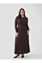 Elastic Waist Crepe Pleated Skirt - 3
