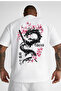 Oversize Japanese Dragon Sakura Printed T-Shirt – Premium 100% Cotton, Unisex