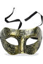 Gold Distressed Face Mask - Vintage Style Evening Mask - 4