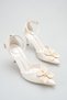 Bride Pearl Detailed Pointed Toe Stiletto Heeled Bridal Shoes - 9 cm