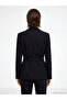 Ermus Global and Siyah Belt Li Crepe Women's Blazer Jacket - 6