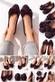 Women's Silvery Stone Bowknot Ballerina Shoes – Comfortable, Stylish, for Daily Use - 4