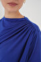 Short Sleeve Sandy Blouse with Shirring Detail 945 - Cobalt Blue - 3