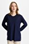 Round Neck Stone Decorated Women's Bluse - 4
