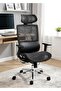Afifa Furniture Black Office Chair – Ergonomic Chair with High Back Mesh, Adjustable Lumbar S - 3