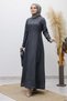 Beli Belted Stitched Detailed Denim Dress Tsd260127 Dark Blue - 6