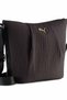 Women's Black Textured Shoulder Bag - Stylish Daily Bag with Gold Logo - 2