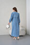 Women's Roba Front Sequin Embroidered Long Denim Dress - 7