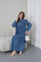Women's Roba Front Sequin Embroidered Long Denim Dress - 7