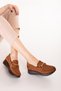 Genuine Leather Women's Daily Casual Comfortable Casual Shoes Elnr.5830 Tan Suede