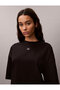 Women's ss oversize woven label t-shirt dress - 4