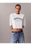 Women's Ss Boxy Fit Heritage Graphic Detailed Crop T-Shirt - 5