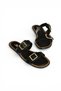 Y973291109 Black Buckle Detailed Women's Slippers - 5