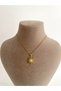 Star Stone Detailed Gold Color Stainless Tarnish Resistant Women's Necklace Lrn018 - 3