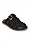 Y250506002 Black Suede Closed-Front Women's Slippers - 6
