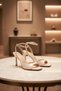 Venezia – Beige Patent Leather Thin Heeled, Ankle Strap Luxury Heeled Women's Shoes - 3