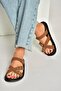 Y250502502 Tan Suede Buckle Women's Slippers - 4