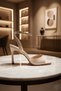Venezia – Beige Patent Leather Thin Heeled, Ankle Strap Luxury Heeled Women's Shoes - 4