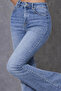Women's spanish leg front stitched jean pants - light blue - 2