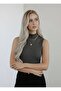Women's Zero Sleeve Sleeveless Body Viscosa High Neck Body Blouse