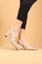 Women's Thin Heeled Straw Embroidered Evening Dress Shoes Heeled Shoes - 2