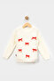 Bow Detailed Knitwear Sweater and Fluffy Tutu Skirt Set - 3